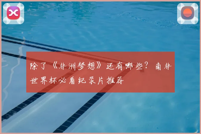 除了《非洲梦想》还有哪些？南非世界杯必看纪录片推荐